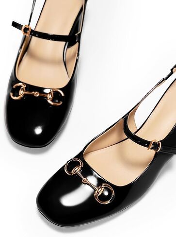 PiePieBuy Womens Slingback Chunky Heels Mary Jane Shoes Slip On Buckle Strap Dress Shoes Closed Round Toe Pumps in Saudi Arabia