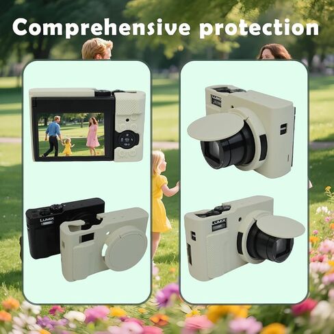 Screen Protector Compatible for Panasonic Lumix ZS99 Digital Camera,Tempered Glass Film Anti-Scratch High Definition and Soft Silicone Case (lumix zs99 BL) in Kuwait