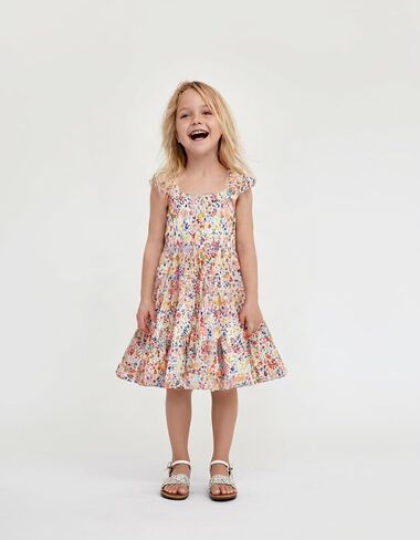Toddler Baby Girls Tiered Dress Flutter Sleeve Beach Butterfly Sundress Princess Summer Dresses 2-8 Years in Saudi Arabia