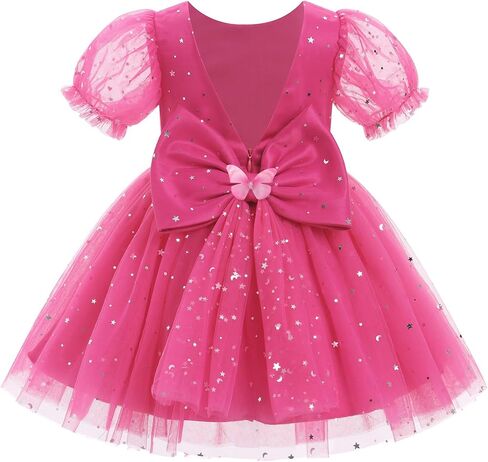 IBTOM CASTLE Toddler Baby Girl Birthday Dress Short Puff Sleeve Sequins Butterfly Tulle Tutu Formal Pageant Party Gown in Saudi Arabia