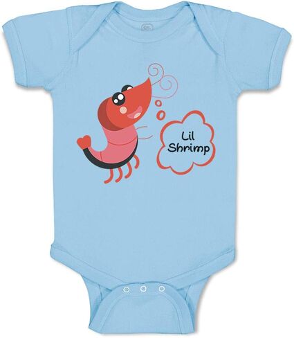 Cute Rascals Custom Baby Bodysuit Funny Shrimp Saying Lil Shrimp Seafood Funny Cotton in Saudi Arabia