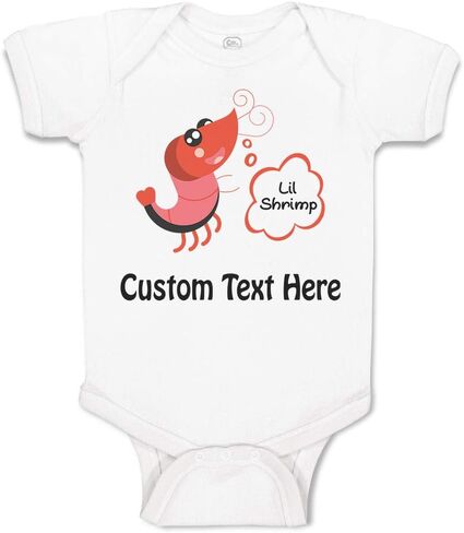 Cute Rascals Custom Baby Bodysuit Funny Shrimp Saying Lil Shrimp Seafood Funny Cotton in Saudi Arabia