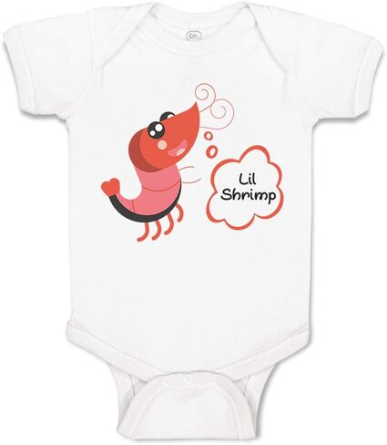 لطيف راسكالز مخصص bodysuit مضحك الروبيان يقول ليل الروبيان المأكولات البحرية مضحك in Kuwait