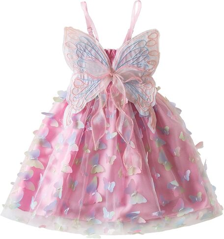 Nileafes Toddler Girl Fairy Butterfly Tulle Dress Sequins Birthday Princess Casual Holiday Dresses in Kuwait
