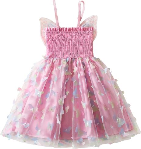 Nileafes Toddler Girl Fairy Butterfly Tulle Dress Sequins Birthday Princess Casual Holiday Dresses in Kuwait