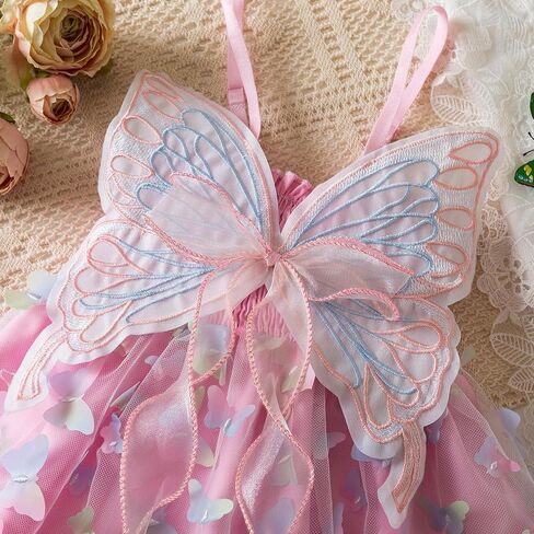 Nileafes Toddler Girl Fairy Butterfly Tulle Dress Sequins Birthday Princess Casual Holiday Dresses in Kuwait
