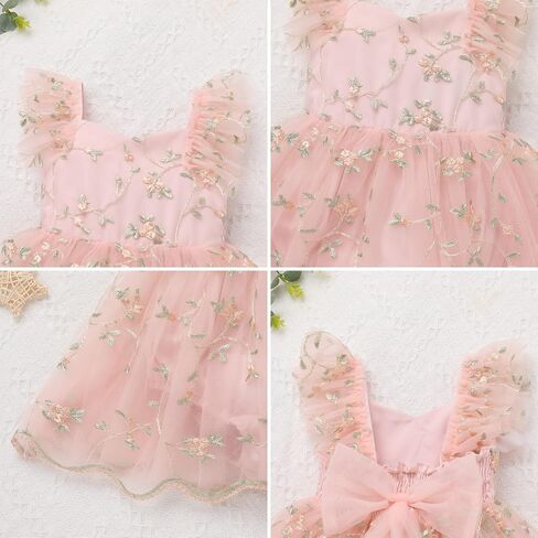 Odasdo Baby Girls Floral Embroidery Tulle Tutu Romper Dress Obder Lead for First Birthday Party Cake Smash Wedding in Kuwait