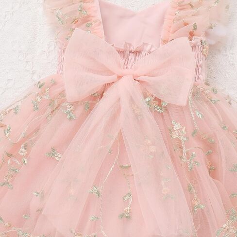 Odasdo Baby Girls Floral Embroidery Tulle Tutu Romper Dress Obder Lead for First Birthday Party Cake Smash Wedding in Kuwait