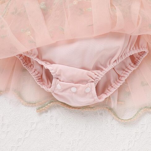 Odasdo Baby Girls Floral Embroidery Tulle Tutu Romper Dress Obder Lead for First Birthday Party Cake Smash Wedding in Kuwait