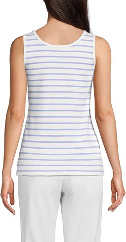 Lands' End Womens Cotton Tank Top Black Tall Medium in Kuwait