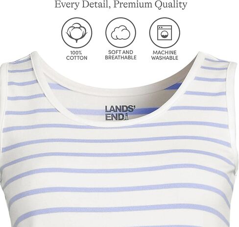 Lands' End Womens Cotton Tank Top Black Tall Medium in Kuwait