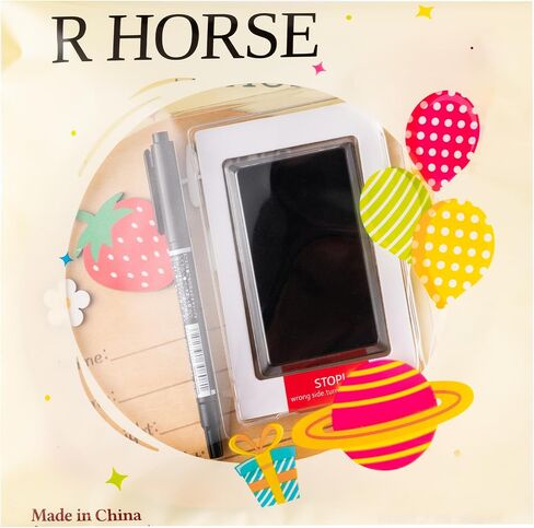 R HORSE Baby Announcement Sign with Ink Pad and Marker Pen 3D Strawberry Hello World Wooden Keepsake for Newborn Handprints Footprints Christening Shower Gift Double-Sided Name Plaque Welcome Sign in Saudi Arabia