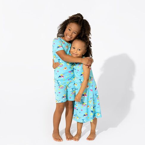 Bellabu Bear Baby Shark Kids Shorts Set for Boys & Girls, Matching Family Pajamas, Rayon from Bamboo in Saudi Arabia