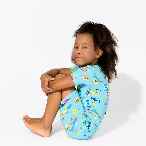 Bellabu Bear Baby Shark Kids Shorts Set for Boys & Girls, Matching Family Pajamas, Rayon from Bamboo in Saudi Arabia