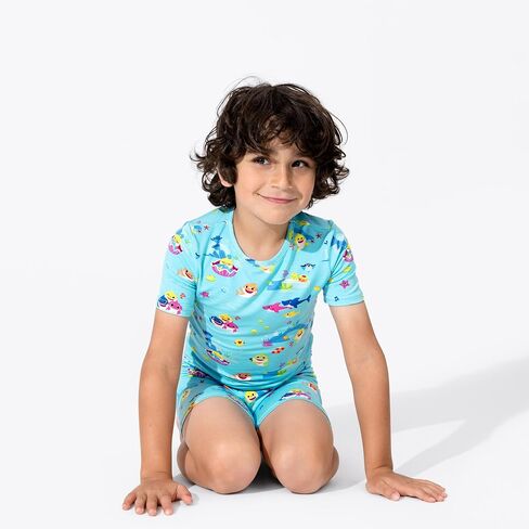 Bellabu Bear Baby Shark Kids Shorts Set for Boys & Girls, Matching Family Pajamas, Rayon from Bamboo in Saudi Arabia