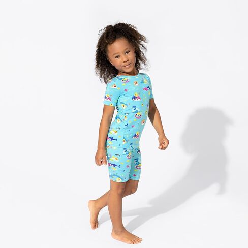 Bellabu Bear Baby Shark Kids Shorts Set for Boys & Girls, Matching Family Pajamas, Rayon from Bamboo in Saudi Arabia