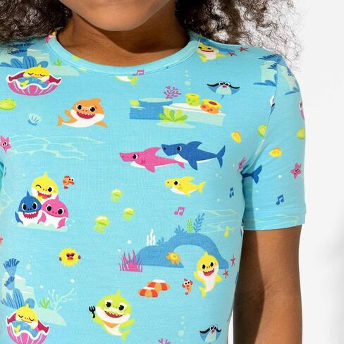 Bellabu Bear Baby Shark Kids Shorts Set for Boys & Girls, Matching Family Pajamas, Rayon from Bamboo in Saudi Arabia