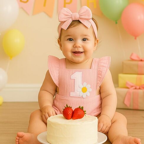 Winmany طفلة فتاة أول عيد ميلاد أول عيد ميلاد رومبير حلو قطن حلو مع كعكة عقال سحق صور الملابس in Kuwait