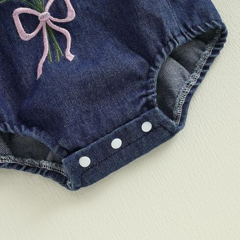 Douhoow Baby Girl Denim Romper Shuffle Flower in Kuwait