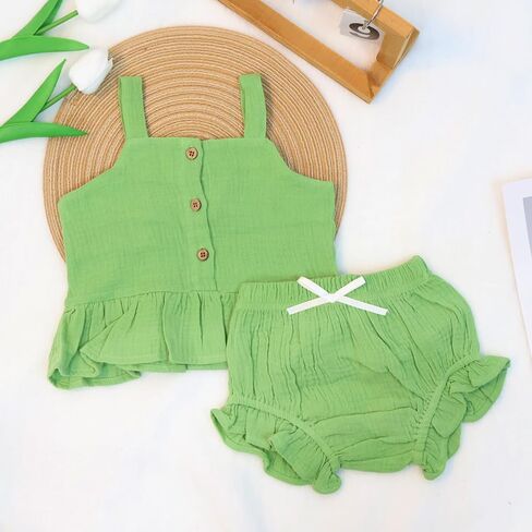 مجموعة غلاف حفاضات الفتيات الفتيات والفتيات ， مجموعات مختصرة دبابات صغيرة من قطعتين in Kuwait