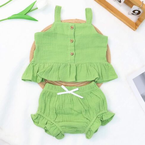 مجموعة غلاف حفاضات الفتيات الفتيات والفتيات ， مجموعات مختصرة دبابات صغيرة من قطعتين in Kuwait