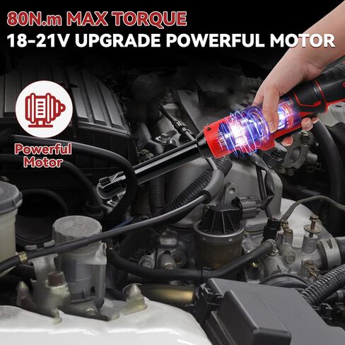 3/8" Extended Cordless Ratchet Wrench, Torque 80N.m, 320 RPM Electric Power Ratchet Wrench with LED Light Impact Gun Power Torque Electric Ratchet (Tool Only) (Fit for MILWAU-KEE) in Saudi Arabia