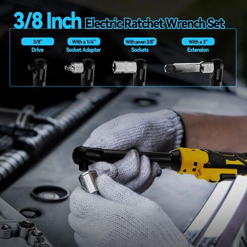 3/8 "مفتاح Ratchet الممتد ، Torque 80n.M ، 320 دورة في الدقيقة مفصلية كهربائية مع Ratchet Ratchet مع LED Impact Torque Torque Electric Ratchet (أداة فقط) (تناسب Milwau-Keee) in Saudi Arabia