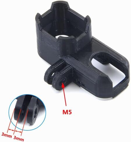 3D Printed TPU Mount Framework Support Bracket Holder Protection Compatible with RunCam Thumb Pro Version 4K Action Camera Compatible with FPV Drone(Black M2) in Kuwait