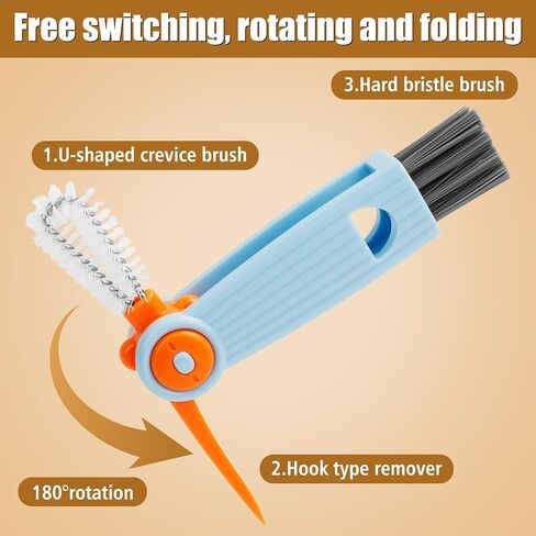 3 in 1 Cup Lid Gap Cleaning Brush Set, Multifunctional Bottle Cleaning Brush, Portable Water Bottle Cleaner Brush, Home Kitchen Cleaning Tools for Thorough Cleaning of Bottles, Cups, and Tight Spaces in Saudi Arabia