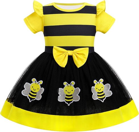 Baby Girl First Strawberry Cow Bee Day Birthday Dress Short Sleeve Farm Animal One Year Toddler Cake Smash Outfits in Saudi Arabia