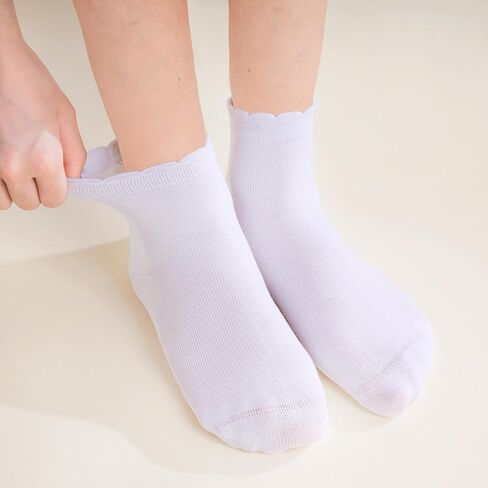 6 Pair Toddler Ruffles Ankle Socks, Baby Girls Boys No Show Sock, Cute Cotton School Dress Socks for Kids in Saudi Arabia