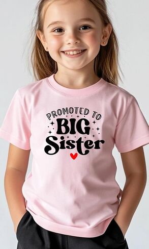 Big Sister Shirt for Girls Toddler Kids Pregnancy Announcement Promoted to Big Sis T-Shirt Summer Short Sleeve Top in Saudi Arabia