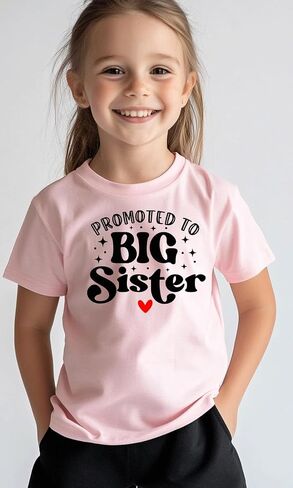 Big Sister Shirt for Girls Toddler Kids Pregnancy Announcement Promoted to Big Sis T-Shirt Summer Short Sleeve Top in Saudi Arabia