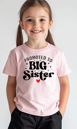 Big Sister Shirt for Girls Toddler Kids Pregnancy Announcement Promoted to Big Sis T-Shirt Summer Short Sleeve Top in Saudi Arabia