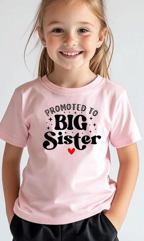 Big Sister Shirt for Girls Toddler Kids Pregnancy Announcement Promoted to Big Sis T-Shirt Summer Short Sleeve Top in Saudi Arabia