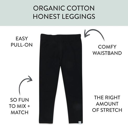 HonestBaby Multipack Leggings Skinny, Flare and Cargo Pants Organic Cotton for Infant Baby Girls, Toddlers, Little Kids in Saudi Arabia