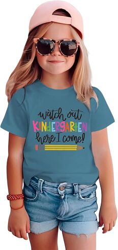 Watch Out Kindergarten Here I Come Shirt for Girls Boy First Day of Kindergarten Tshirt Kids Back to School Outfit in Kuwait