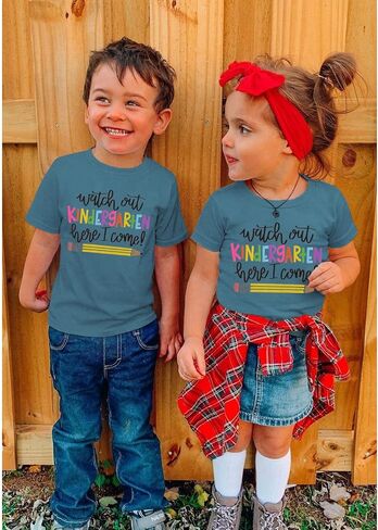 Watch Out Kindergarten Here I Come Shirt for Girls Boy First Day of Kindergarten Tshirt Kids Back to School Outfit in Kuwait
