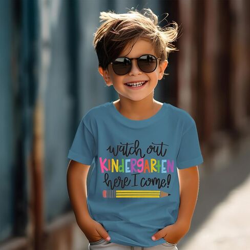 Watch Out Kindergarten Here I Come Shirt for Girls Boy First Day of Kindergarten Tshirt Kids Back to School Outfit in Kuwait