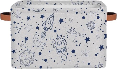 Rectangle Storage Baskets for Organizing - Foldable Storage Bin Cubes with Handles, Large Organizer Bins Boxes Toy Closet Shelf Nursery Laundry Basket, 1 Pcs(Galaxy Universe Planet) in Kuwait