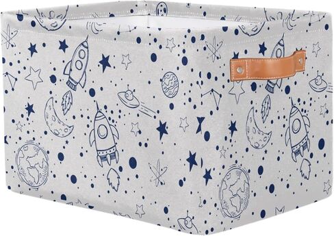 Rectangle Storage Baskets for Organizing - Foldable Storage Bin Cubes with Handles, Large Organizer Bins Boxes Toy Closet Shelf Nursery Laundry Basket, 1 Pcs(Galaxy Universe Planet) in Kuwait