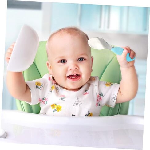 Garneck 1 Set Silicone Steel Spoon و Feeding Fork Safe سهل التنظيف لتصميم القنفذ الجذاب لتناول الطعام وتشجيع التغذية الذاتية in Saudi Arabia