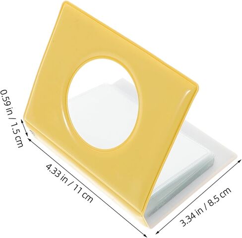 Favomoto Photocard Holder Book for Photos Mini Book مع ألبوم مع تشبه المرآة جولة جوفاء التصميم الموثق لبطاقة الصورة الأصفر مع جيوب للجماهير وجامعي in Kuwait