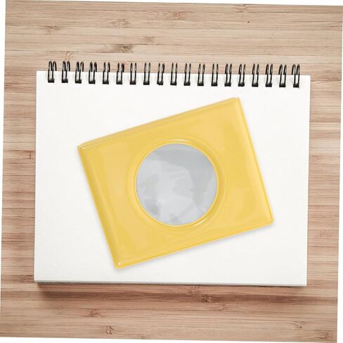 Favomoto Photocard Holder Book for Photos Mini Book مع ألبوم مع تشبه المرآة جولة جوفاء التصميم الموثق لبطاقة الصورة الأصفر مع جيوب للجماهير وجامعي in Kuwait