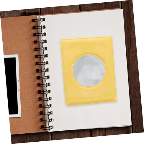 Favomoto Photocard Holder Book for Photos Mini Book مع ألبوم مع تشبه المرآة جولة جوفاء التصميم الموثق لبطاقة الصورة الأصفر مع جيوب للجماهير وجامعي in Kuwait