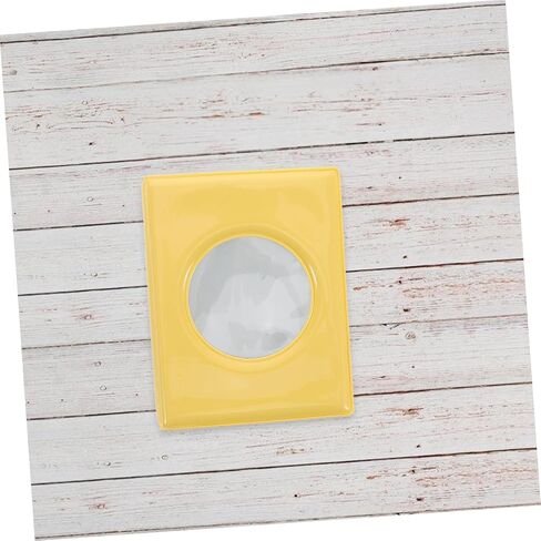 Favomoto Photocard Holder Book for Photos Mini Book مع ألبوم مع تشبه المرآة جولة جوفاء التصميم الموثق لبطاقة الصورة الأصفر مع جيوب للجماهير وجامعي in Kuwait
