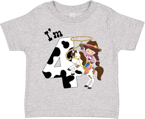 inktastic I'm Four-Cowgirl Riding Horse Birthday Toddler T-Shirt in Saudi Arabia