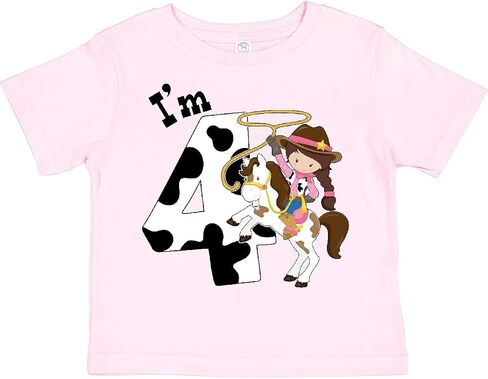 inktastic I'm Four-Cowgirl Riding Horse Birthday Toddler T-Shirt in Saudi Arabia