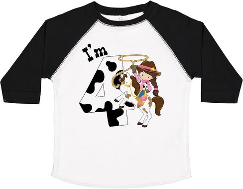 inktastic I'm Four-Cowgirl Riding Horse Birthday Toddler T-Shirt in Saudi Arabia