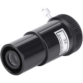 2X and 3X Barlow Lens for Astronomical Telescopes, 0.965 Inch 24.5mm High Refractivity Eyepiece Adapter, MultiCoated Optical Lens for Clear and Bright Images, Durable Aluminum
